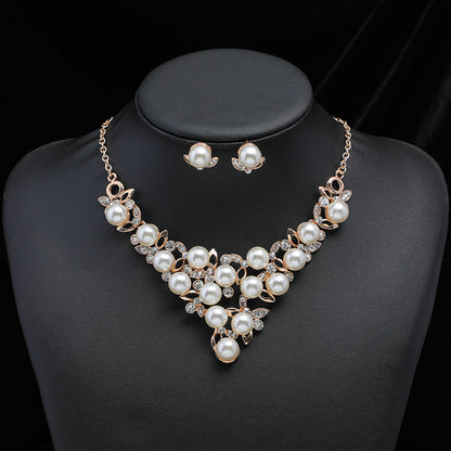 Halskette-Ohrring-Set Perlenkette